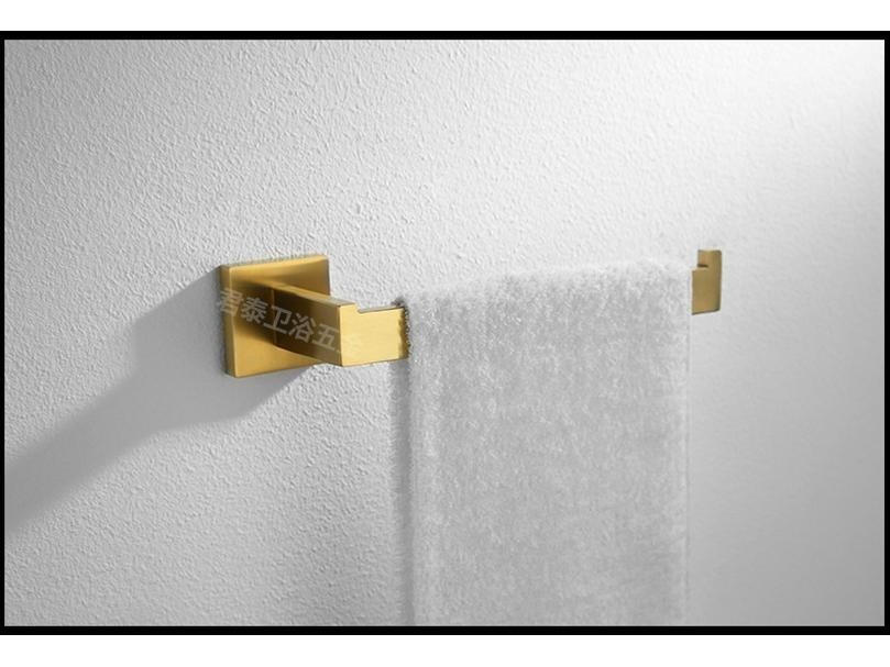 304 Stainless Steel Bathroom Set: Square Rack, Coat Hook, Toilet Paper Holder, and Brush
