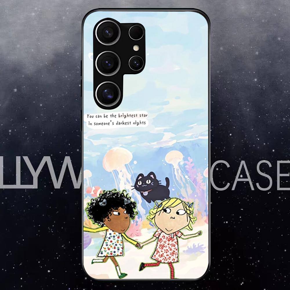 CHARLIE AND L-LOLA-A Phone Case For Samsung S25 Edge Ultra S23 S22 S21 S20 Ultra Plus S24 Fe A54 A53 A25 Glass Cover