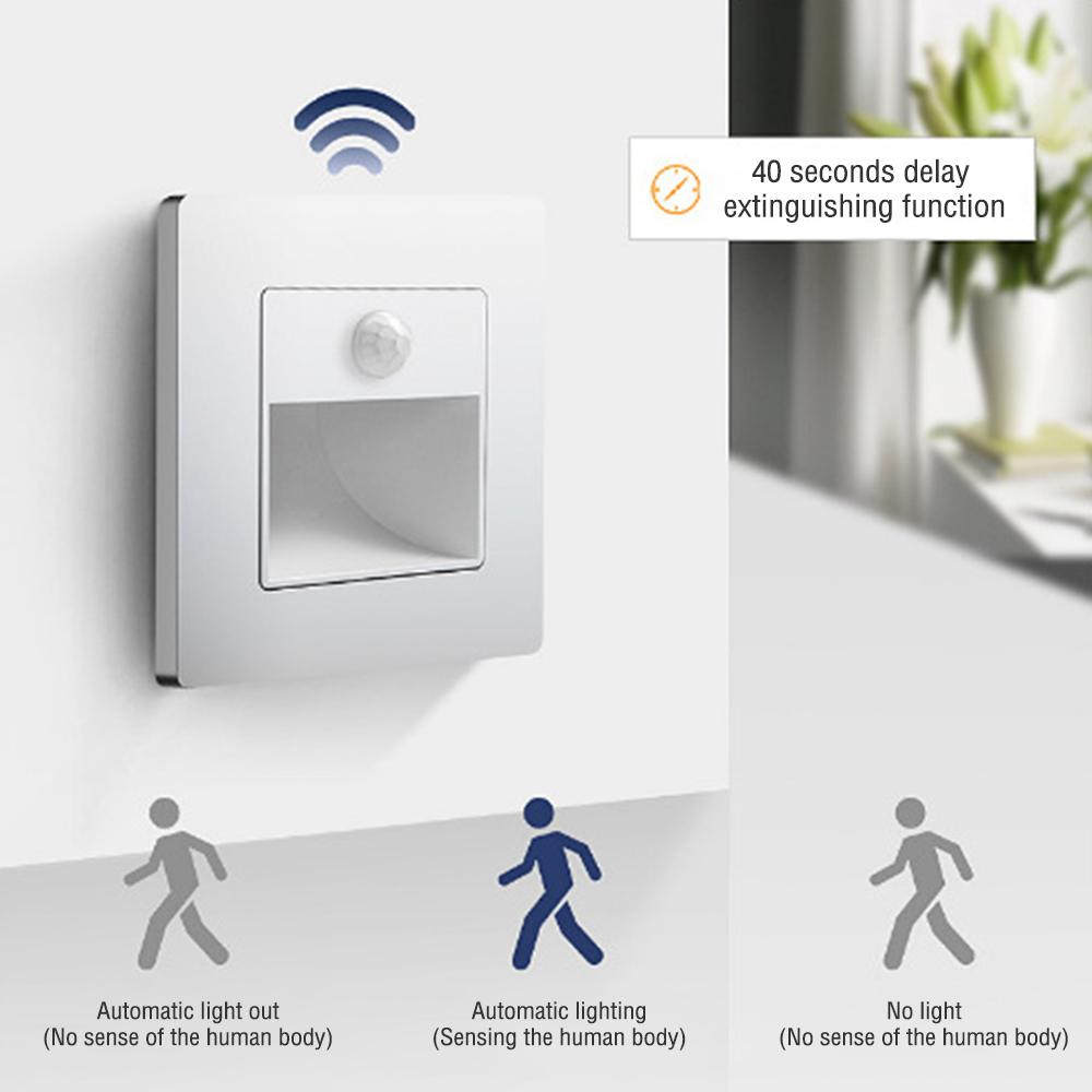 PIR Motion Detector Sensor Led Stair Light Infrared Human Body Induction Lamp Recessed Steps Ladder Staircase Bedroom Decoration