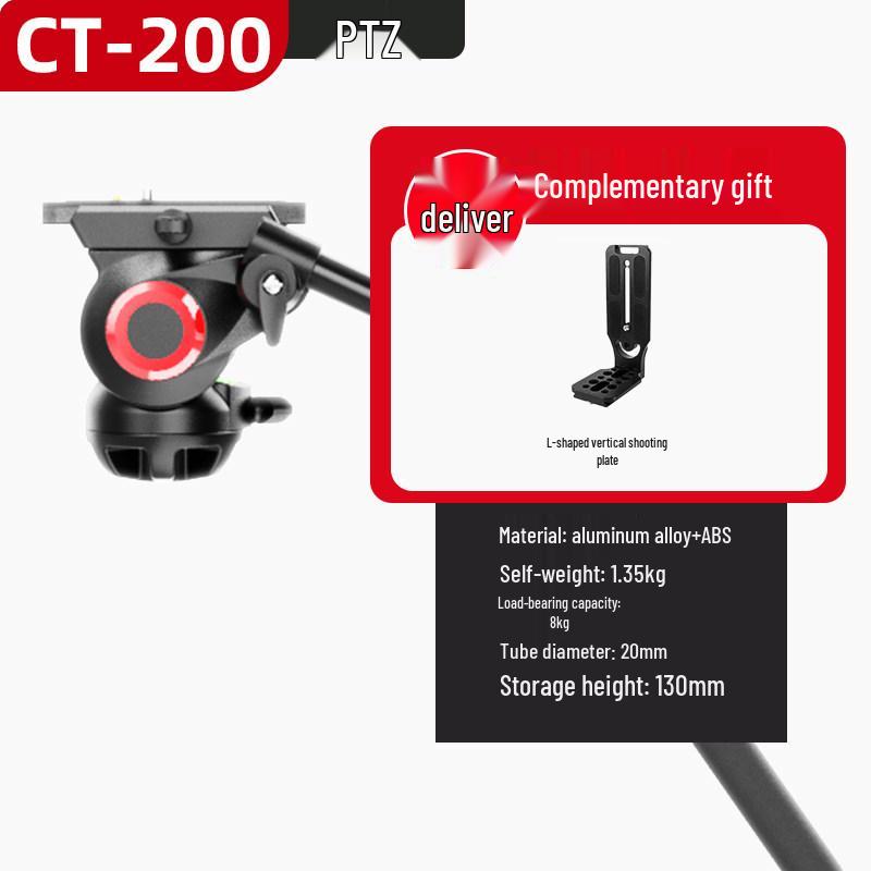2m Pro Hydraulic Pan-Tilt Head Tripod - Outdoor Portable Heavy-Duty Lightweight Aluminum Tripod