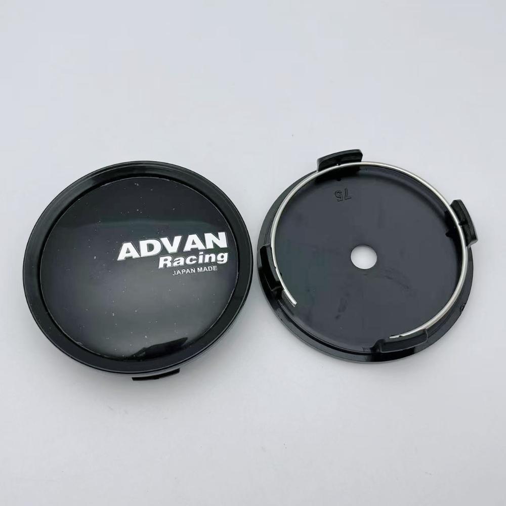 4pcs 75mm ADVAN Racing Logo Emblem Badge Car Wheel Center Caps Wheels Hub Cap Hubcaps Auto Rim Cover Replace Car Accessories