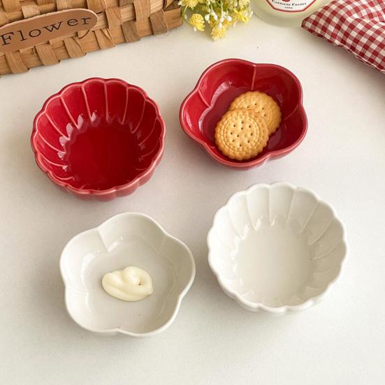 Ceramic Dipping Sauce Dish High-Temperature Ceramic Snack Serving Dish Decorative Serving Bowl for BBQ Snacks Vinegar