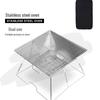 Portable Folding Stainless Steel BBQ Grill & Campfire Stove