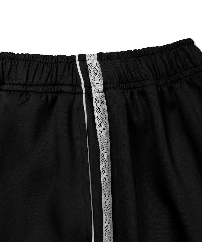 Michikoleondeonkosino Lace-Trimmed Jersey Pants Black