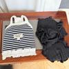 Autumn/Winter New Pet Dog, Cat, Small Dog Clothing, Korean Style One-Piece Set Striped Fleece-Lined Strap