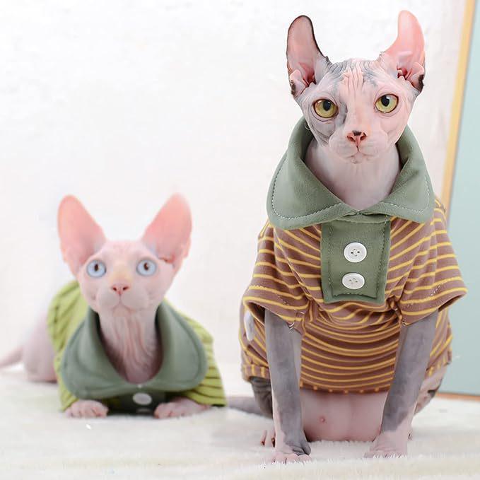 All-Season Polo Vest Pajamas for Hairless Cats – German Rex Exclusive.