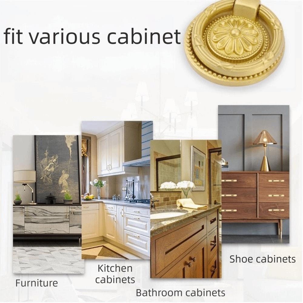 Retro Cabinet Door Knobs Furniture Hardware Wardrobe Drawer Pulls Retro Knob Brass Handle  Dresser