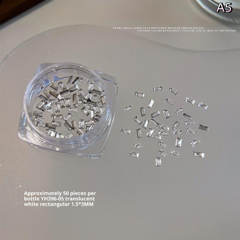 Mixed Zircon Nail Rhinestones Shiny Nail Diamond Flat Nail Gems Glass Stones Nails Decoration Nail Charm Diy Manicure Art