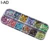12 Powder Irregular Art Sequins  Manicure Grids Ultra-thin Decoration