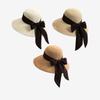 Summer Big Brim Sunscreen Straw Hat Bow Ribbon Vacation Travel Sunshade Fisherman Hat