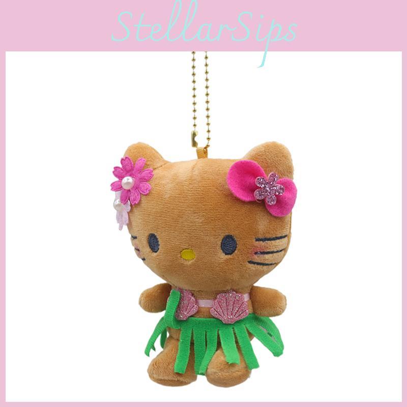 Soft And Cute Cat Plush Keychain With Grass Skirt Creative Cartoon Design For Girls