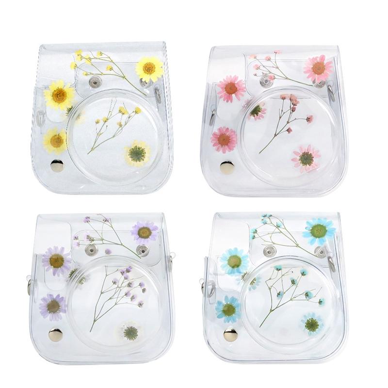 for Mini 11 Crystal Transparent Protective for Case Cover Bag Instant Camera Bag for Shell with Strap Replacement