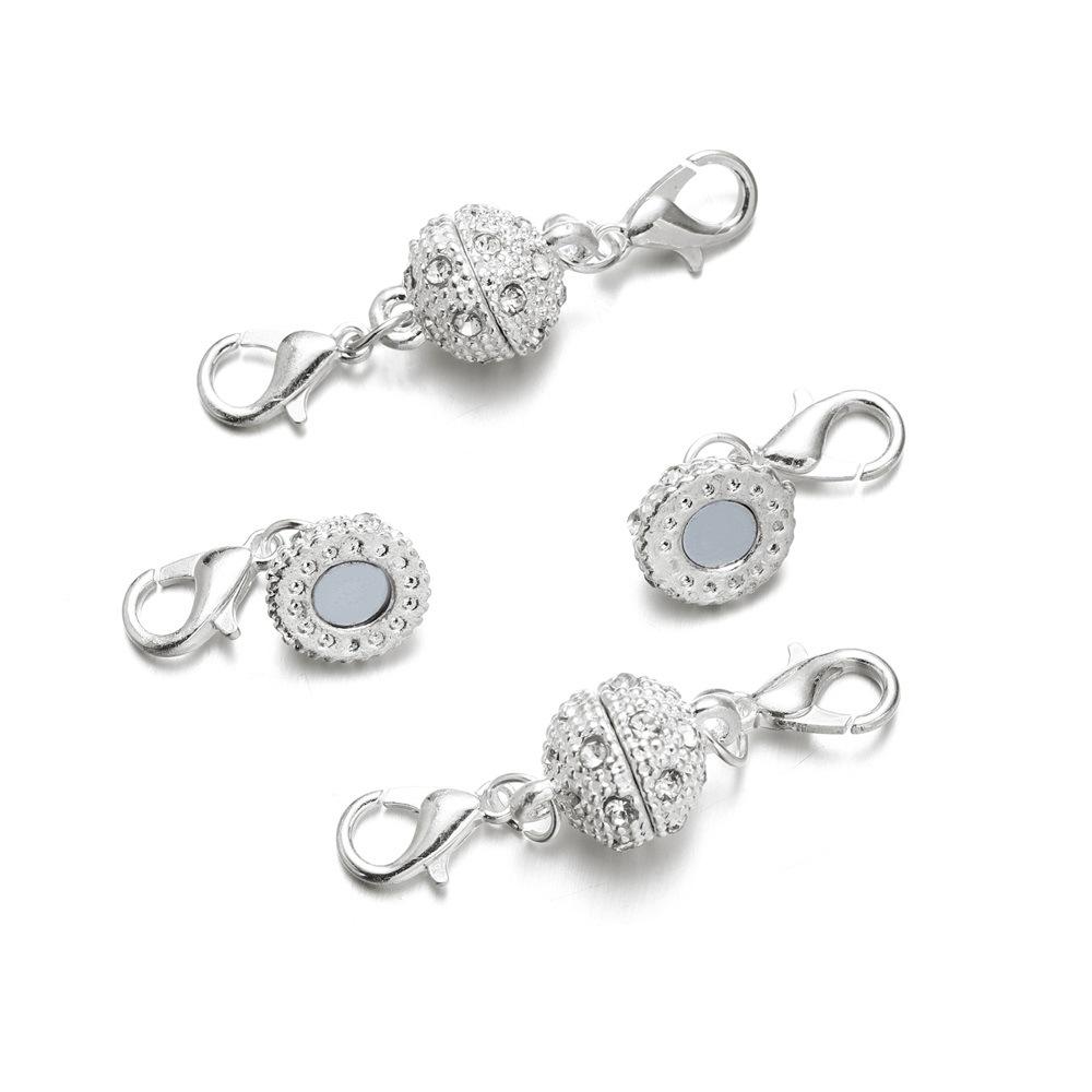 

Набор украшений «Сделай сам» с магнитной застежкой в форме персикового сердца со стразами: Ожерелье, Браслет, Аксессуары с застежкой-лобстером 11*18mm (1 set)