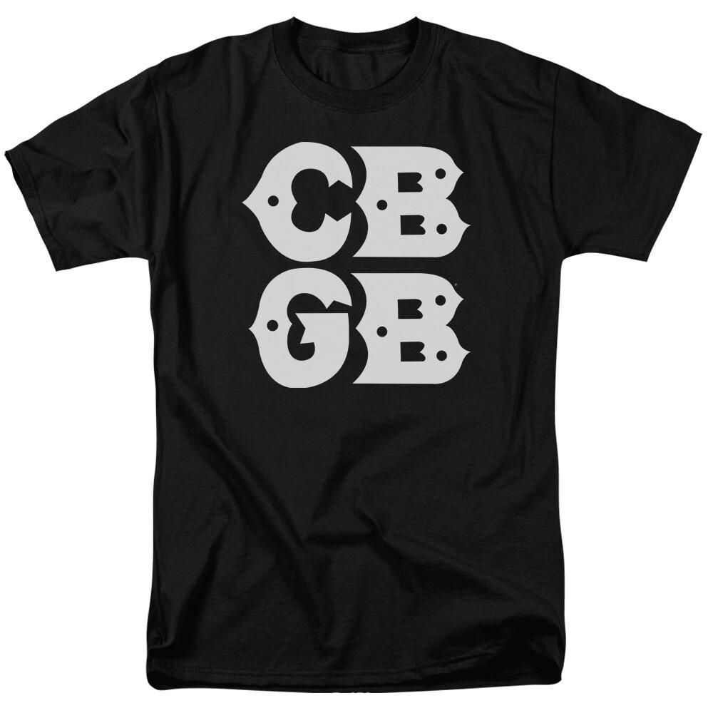 26 CBGB OMFUG Stacked Logo T Shirt Licensed Home Of Underground Rock Tee Black Unisex T-Shirt M