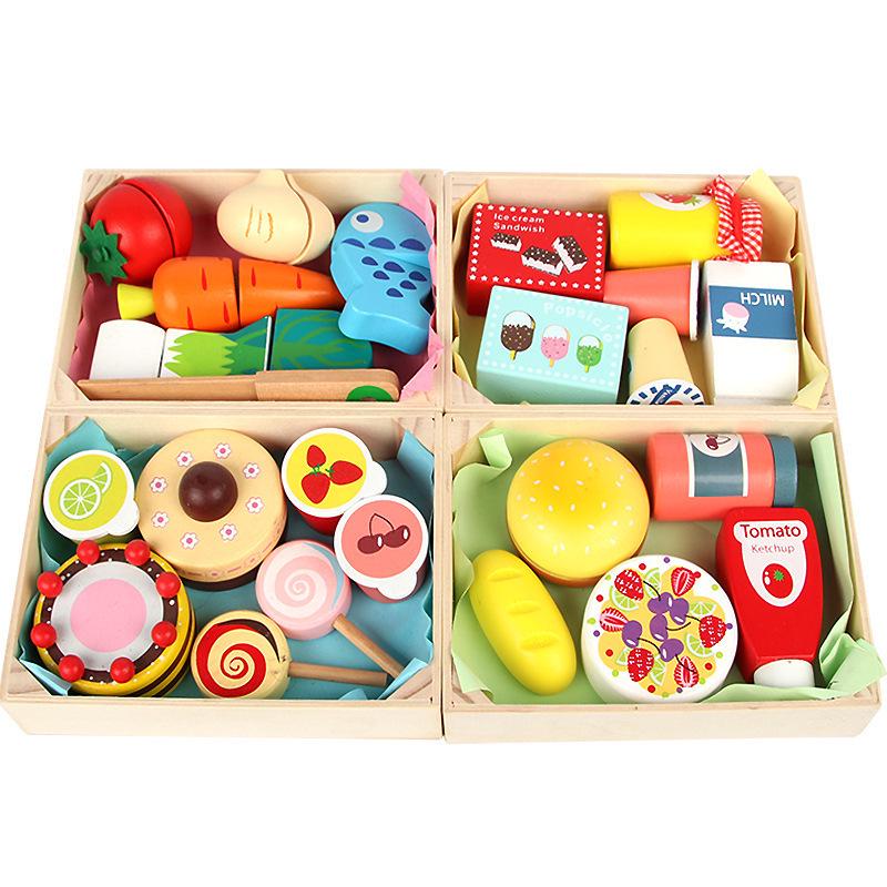 

Wooden Pretend Play Kitchen Set: Children s Fruit and Vegetable Cutting Toy