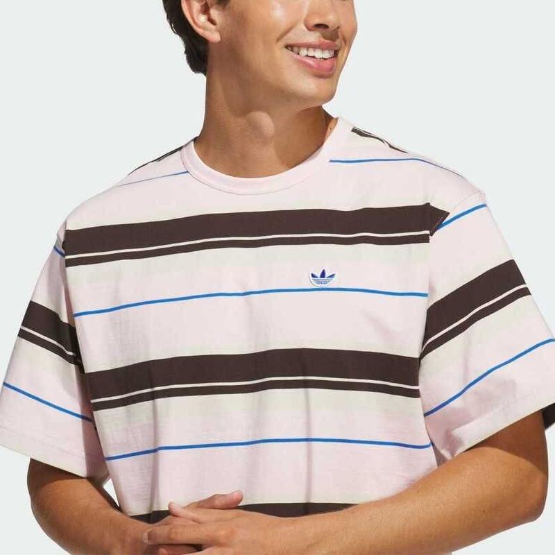 adidas Originals Striped Loose Fit Crew Neck Short Sleeve T-Shirt Men Tops KX1269