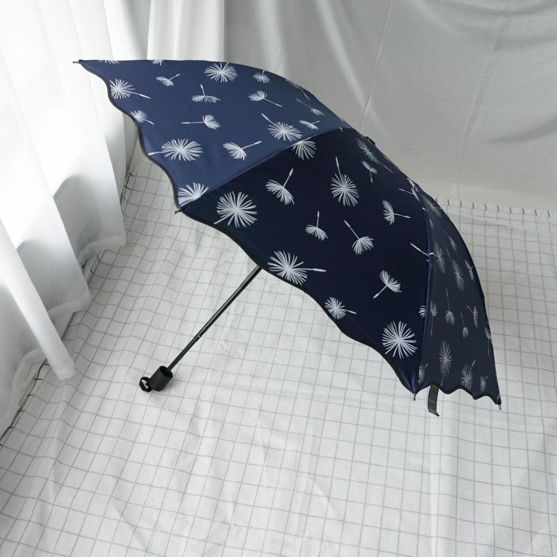 New Dandelion Folding Sun Umbrella Sun Umbrella Black Rubber UV Protection Rain Rain Dual-use Windproof Umbrella Academy