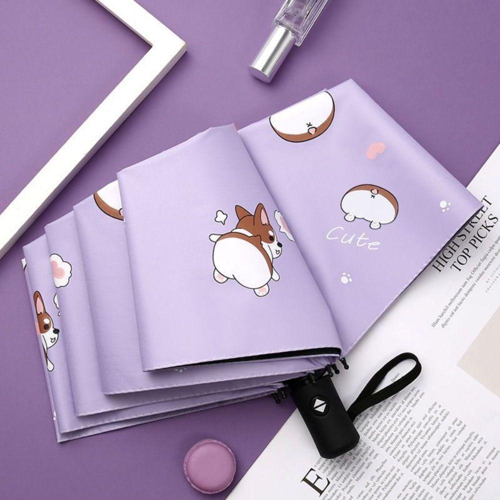 8 Fold Automatic Umbrella Thickened UV Protection Sun Umbrella Dual Use Protection Rain Proof Pocket Parasol Outdoor Use