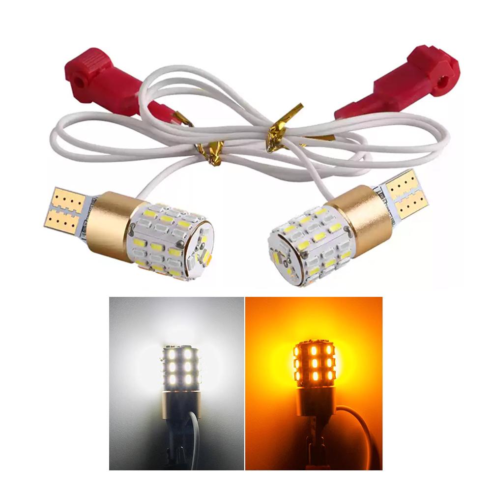 2Pcs T15 Turn Signal Motorcycle Signal Light Width Lamp Parking Reversing Color Fog Canbus LED Bulb Accessories