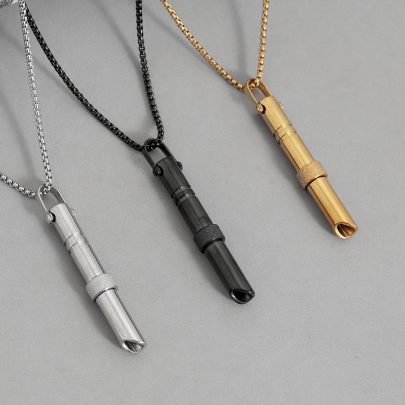 Turn the Beads to Adjust Breathing Meditation Mindfulness Whistle Pendant Necklace Jewelry