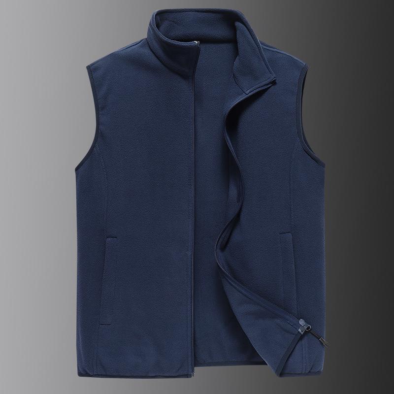 

Men s Plus Size Fleece Vest - Autumn/Winter Warm Sleeveless Outerwear 8XL синій