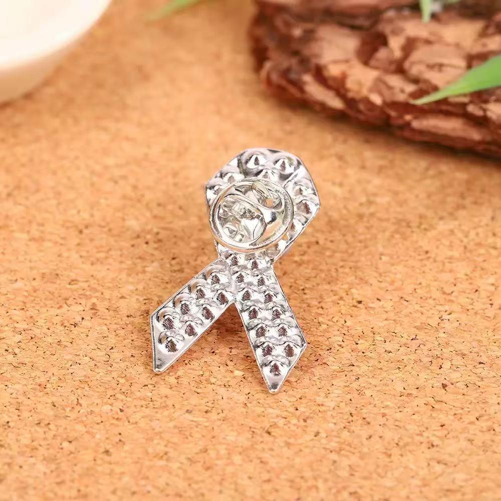 Pink Ribbon Alloy Brooch: Minimalist Women's Welfare Accessory