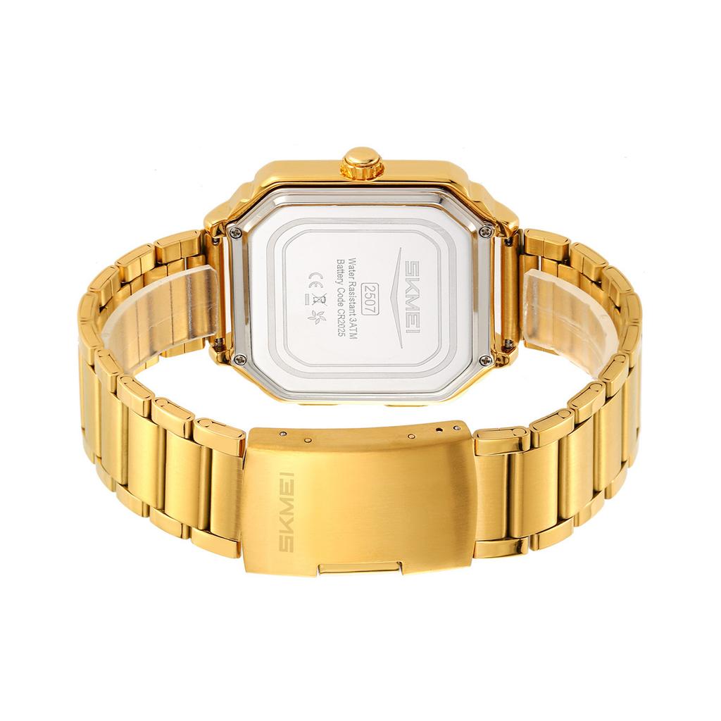 Square retro men's electronic watch, silicone tape, multi-function step counting, chronograph on the hour, sports watch