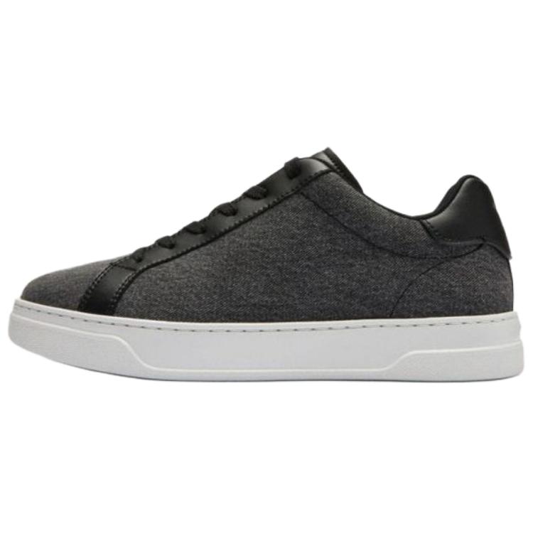 Coach Highline Fabric Synthetic Leather Round Toe Flat Lace-Up Low-Top Sneakers Men Sneakers Black CAR42-A0R