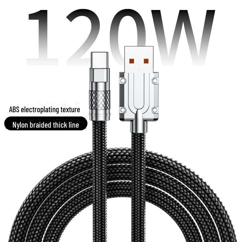 Braided 120W Super Fast Charging USB-C Cable for Apple, Huawei, and Android (6A)