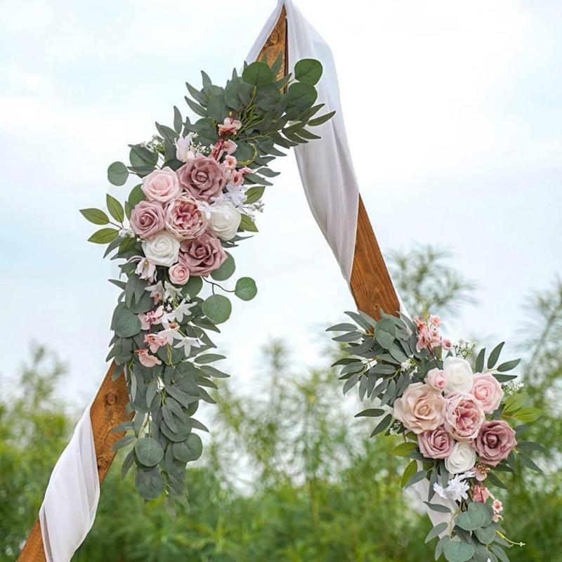 Hochzeitsstuhl-Rücken-Künstliche Blumen-Arrangement für Hochzeitsfeier Hochzeitszeremonie Verlobungsdeko