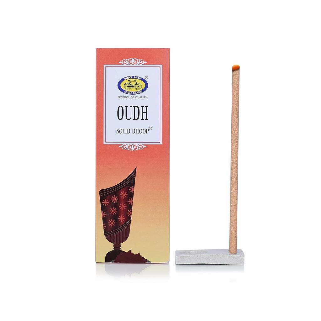 Cycle Pure Oudh Fragrance Bambooless Solid Dhoop Sticks for Puja with Holder, Pack of 2, 50 Units Each, Eco-Friendly, Long-Lasting Aroma
