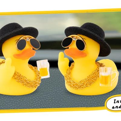 Ornamente de Mașină Rață cu Degetul Mijlociu de Cauciuc Cadou Amuzant pentru Birou Decor Quirky Rață de Cauciuc Accesorii Amuzante pentru Mașină