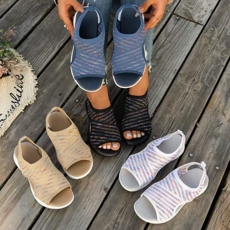 Summer New Fashion European American Platform Color Block Peep Toe Sandals for Women