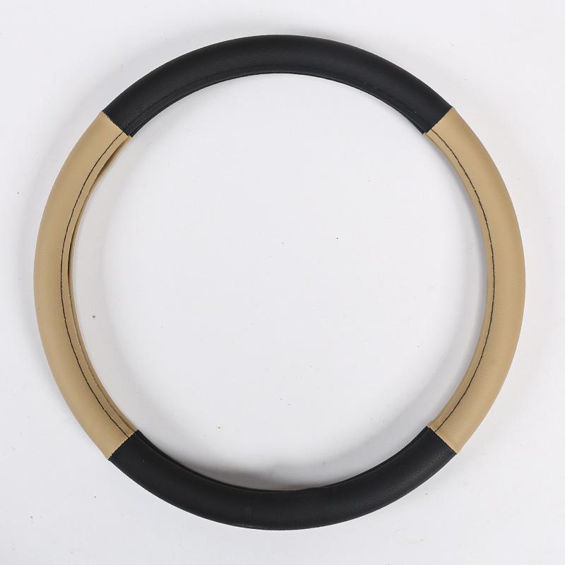 

Чехол на руль из ПУ кожи с цветовой гаммой, универсальный для четырех сезонов, чехол на ручку автомобиля бежевый