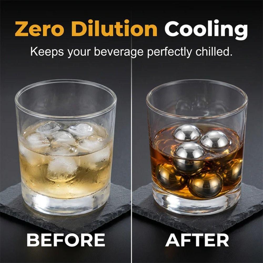 25mm Stainless Steel Ice Cubes Ball Reusable Round Metal Ice Balls New Whiskey Stones Set