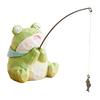 Bear Fishing Figurine Resin Animal Fishing Ornament Aquarium Car Dashboard Decoration Stress Relief Desk Office Decor