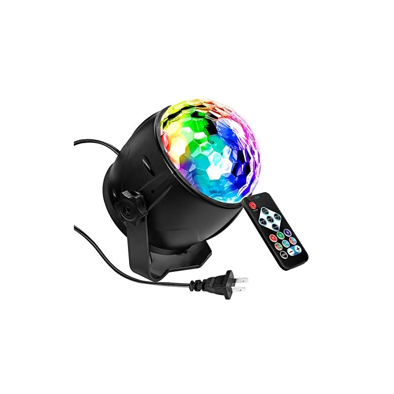 Flaradise Mirror Ball Disco Light Stage Light LED Portable 7 Colors with Remote Control Party KTV Karaoke Club Bar Lighting