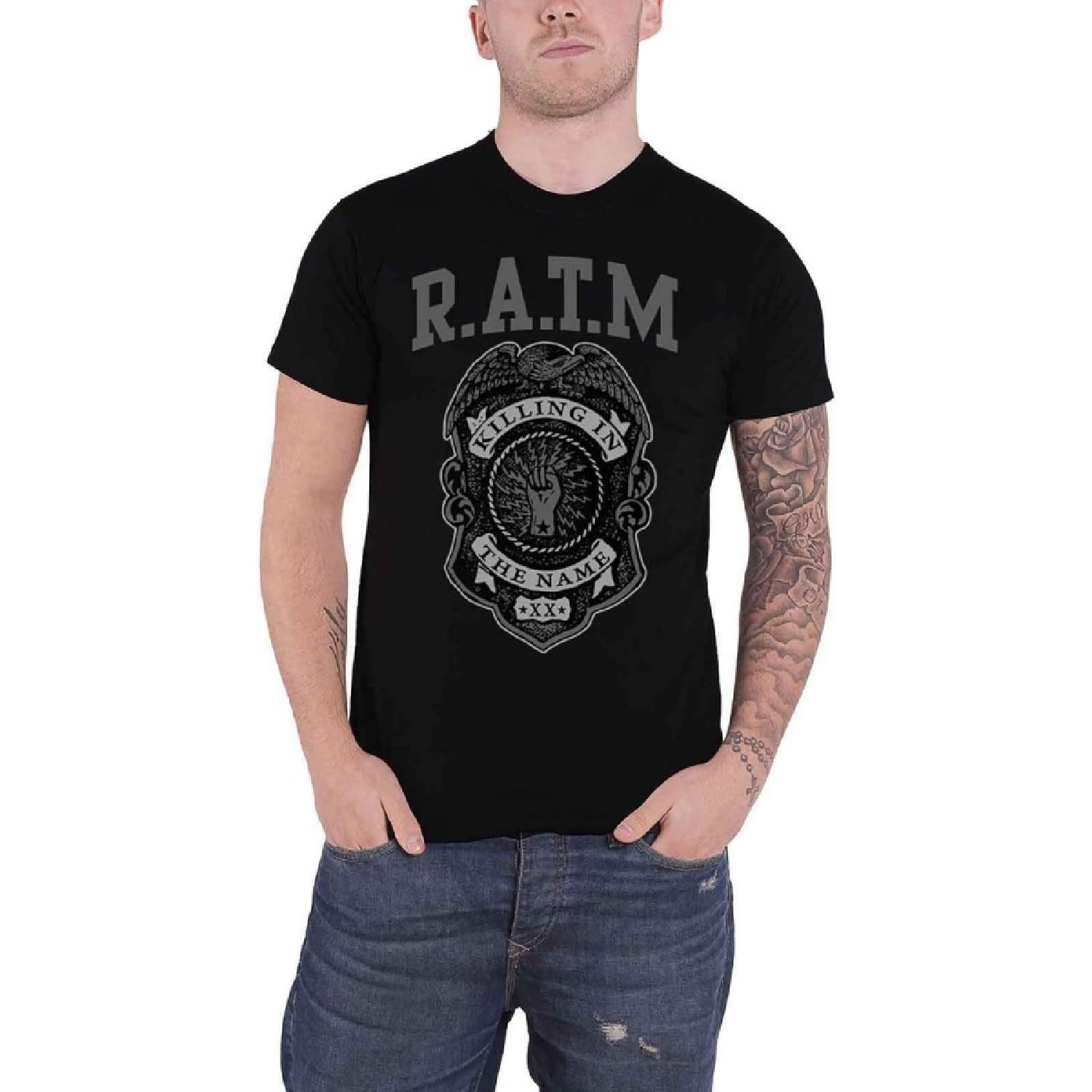 

Rock Off T-Shirt #S Unisex Black # Grey Police Badge XXXXXL різнокольоровий