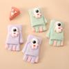 Children's Astronaut Half finger Gloves with Velvet Warm Flip Baby Writing Gloves Cold Proof and Thickened Primary School Students' Gloves