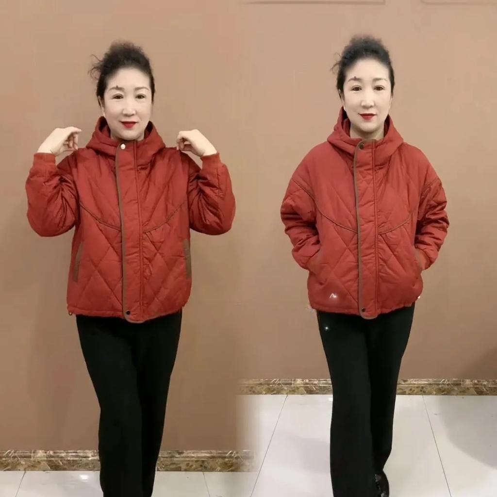 Winter Baumwolljacke, Herbst- und Winter-Warmjacke, Lässige Mode, Lockere Kapuzen-Reißverschluss-Baumwolljacke, Lockere Jacke