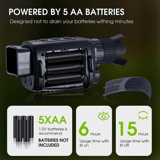 1 Set Digital Night Vision Device Support TF Card USB Rechargeable Adjustable Long Infrared Digital Zoom 5X Photography