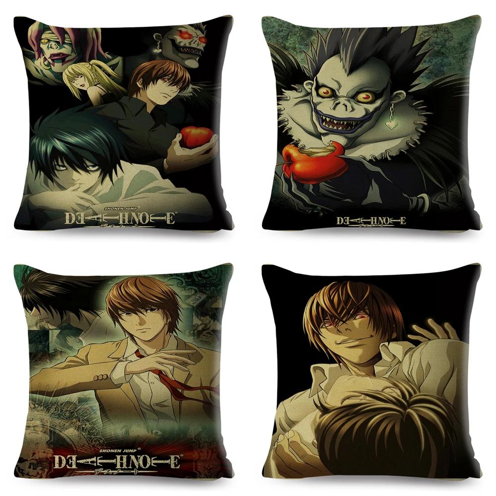 Death Note Cushion Cover Decor Cartoon Classic Anime Print Pillow Case Polyester Pillowcase for Sofa Home Children Room 45x45cm