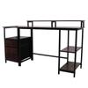 Industrial Computer Table Home  Computer Desk Tear Resistant Sturdy Enough Drawers with Raised Shelf for Office