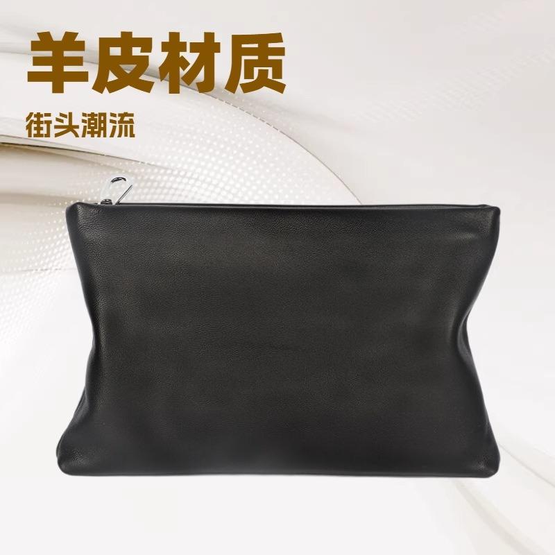 Pochette pour homme, pochette horizontale en cuir véritable, pochette, cuir d'agneau première fleur, sac business et loisirs.
