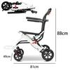 Outdoor Portable Wheel Chair Old People Hand Push Travel Trolly Foldable Wheelchair With Footrest Armrest Ultra Lightweight