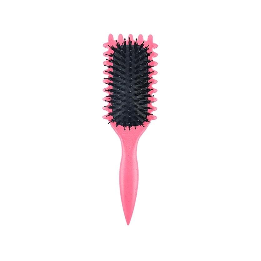 Расческа для завивки волос Bounce Styling Air Cushion - Массажная расческа с большой волной розы красного