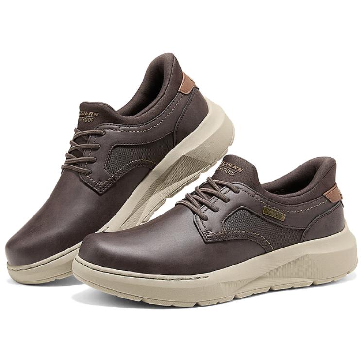 Skechers Codzienne Tkanina Skóra syntetyczna Wygodne Wszechstronne Buty codzienne Buty męskie Brązowe 205703-CHOC