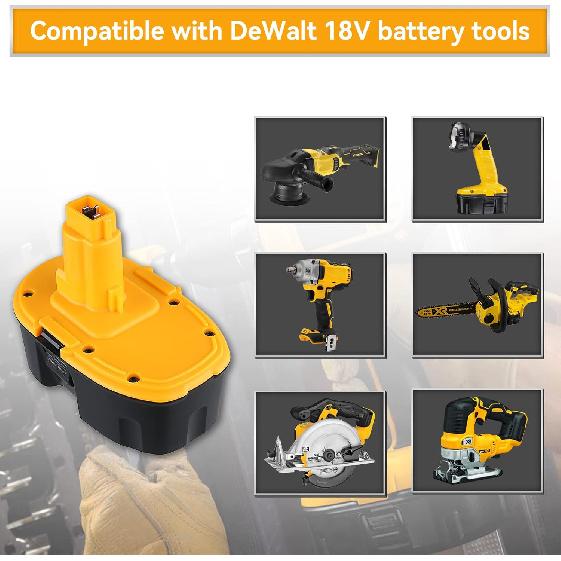 1Pack 4800mAh DC9096 18V Battery Replacement for Dewalt 18 Volt Battery XRP DW9095 DW9096 DW9098 DE9039 DE9095 DE9096 DE9098 DC9099 DC9098(NiMh)