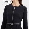 PORTS Women's Stitch-Trim Belted Dress ALQ9D035WWP063