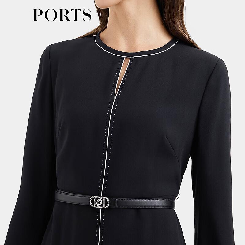 PORTS Women's Stitch-Trim Belted Dress ALQ9D035WWP063